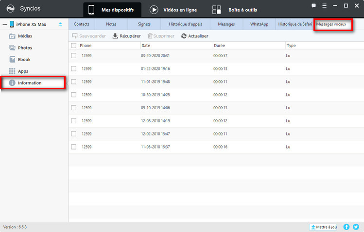 Syncios iOS Bookmark History Management