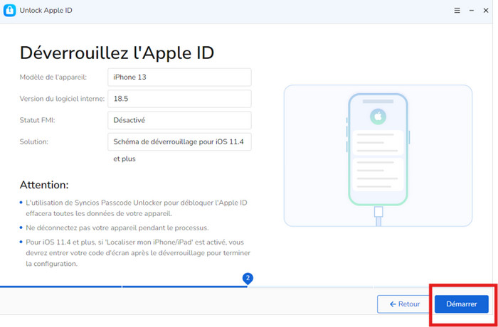Cliquez sur Démarrer