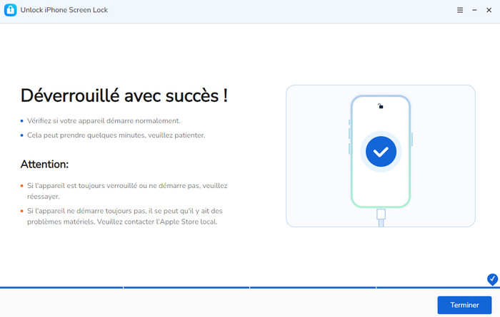 Déverrouillez avec succès l'écran de l'iPhone
