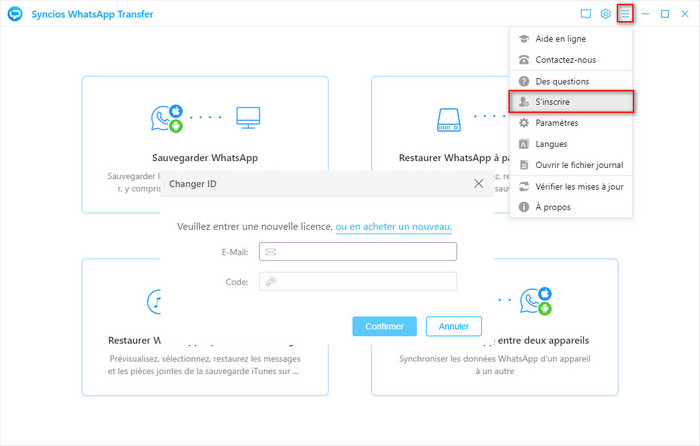 enregistrer le transfert syncios whatsapp