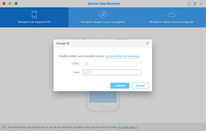 enregistrer la version mac de récupération de données syncios