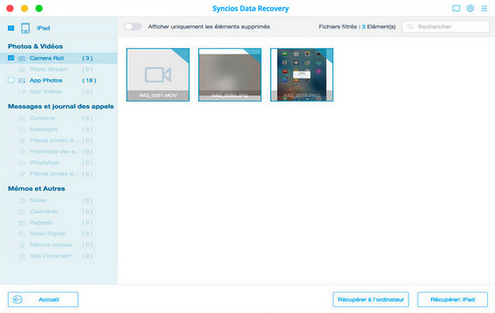 aperçu et récupérer les données perdues à partir d'iPhone